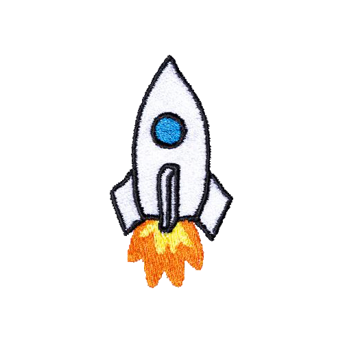 state bags grey rocketship patch for backpacks front view click to zoom