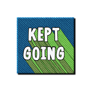 state bags blue "kept going" patch for backpacks front view click to zoom