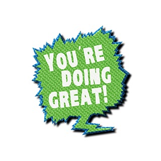 state bags green "you're doing great" patch for backpacks front view click to zoom